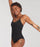 woman wearing black swimsuit