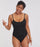 woman wearing black swimsuit