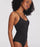 woman wearing a black swimsuit