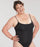 woman wearing a black swimsuit