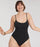 woman wearing black swimsuit