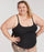 woman wearing a black swimsuuit