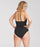 woman wearing a black swimsuit