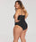 woman wearing a black swimsuit