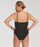 woman wearing a black swimsuit