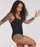 woman wearing a black swimsuit